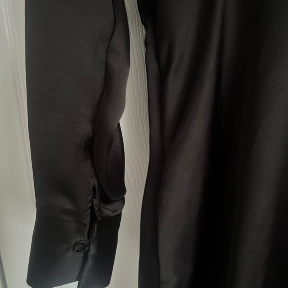 ZARA Black Elegant Satin Midi Dress - Picture 4 of 5